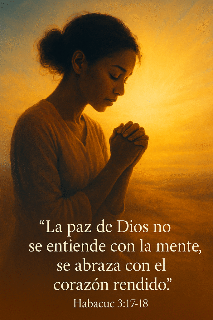 “La paz de Dios no se entiende con la mente, se abraza con el corazón rendido”