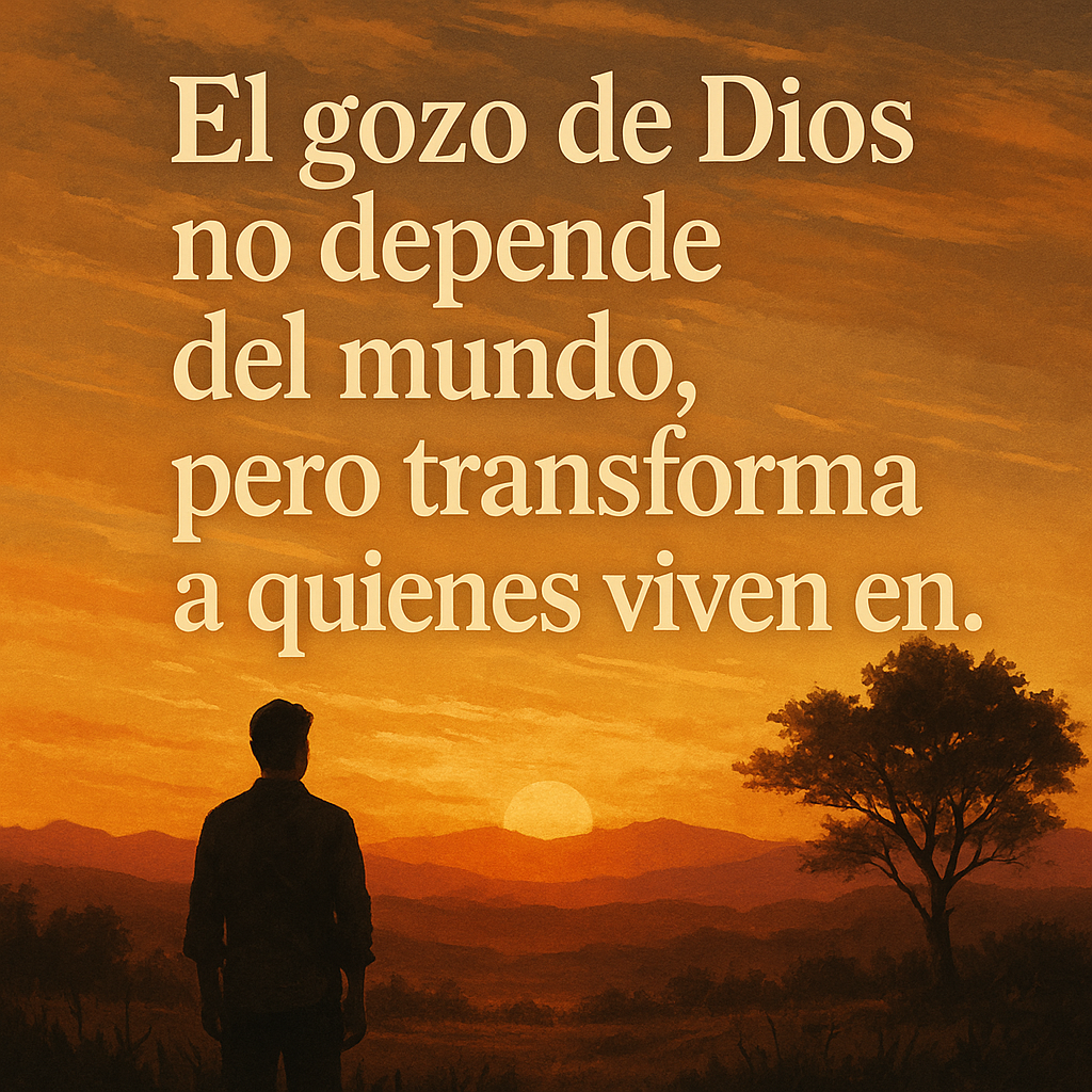 Imagen representativa de la frase “El gozo de Dios no depende del mundo, pero transforma a quienes viven en Él” con la palabra clave “gozo de Dios”