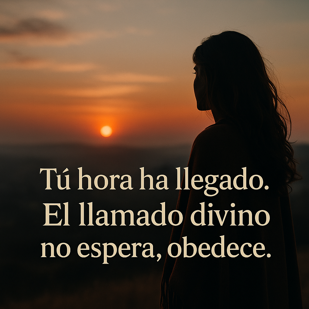  Imagen simbólica del llamado divino representado visualmente, con la frase evangelística