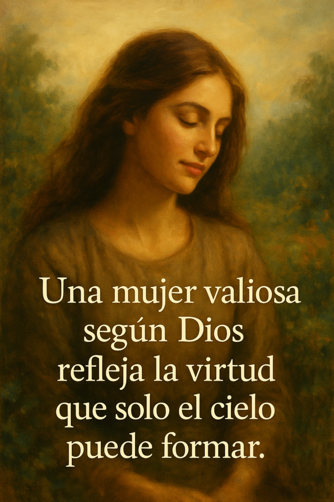 Una mujer valiosa según Dios refleja la virtud que solo el cielo puede formar.