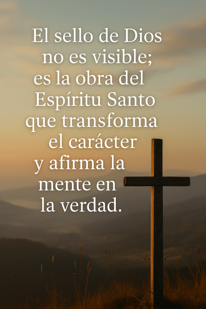 El sello de Dios no es visible; es la obra del Espíritu Santo que transforma el carácter y afirma la mente en la verdad.
