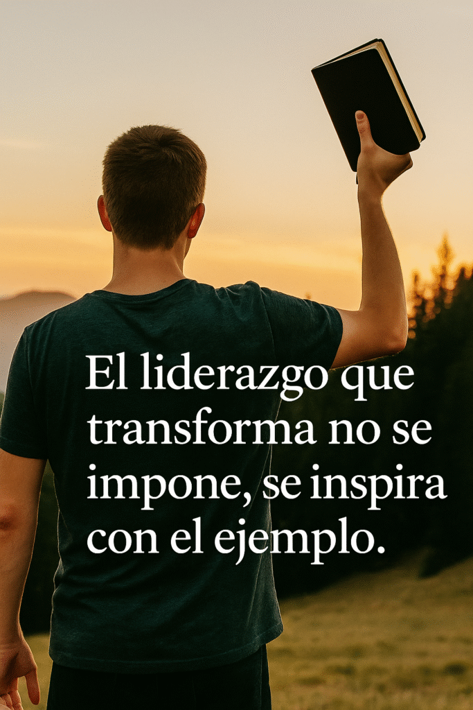 Joven adventista con Biblia en la mano reflejando ejemplo de fe y liderazgo cristiano.