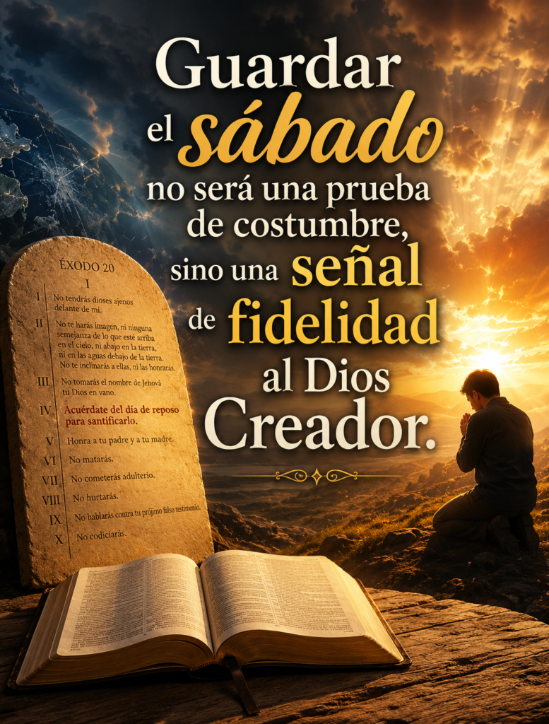 Guardar el sábado no será una prueba de costumbre, sino una señal de fidelidad al Dios Creador.